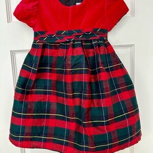 Luli & Me Festive Red and Green Plaid Dress